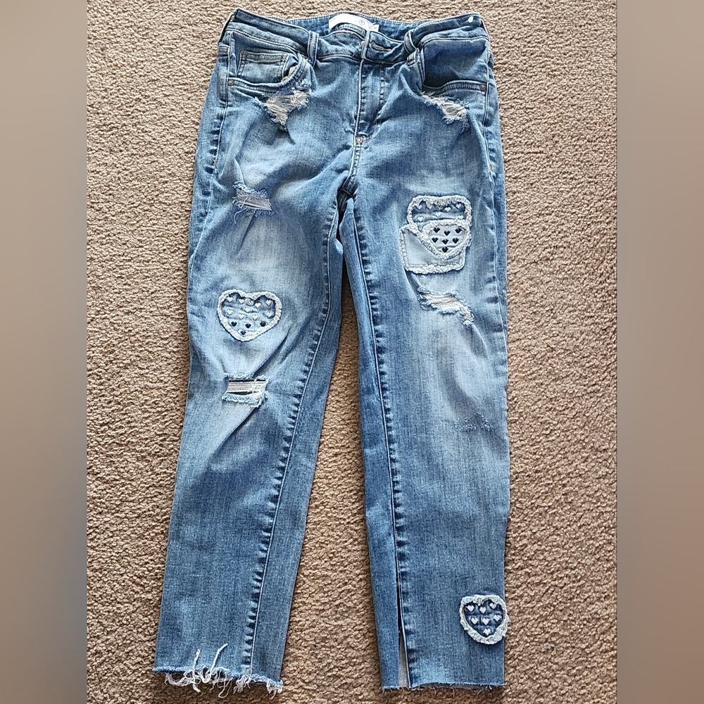 "Billy T  heart embroided  denim jeans